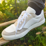 Fairticken Shoes FERREL Retro Sneaker mit veganem "Mais"-Leder (white/ grey)